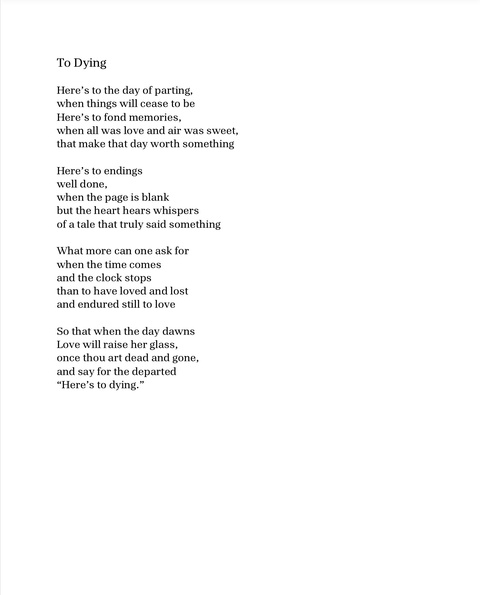 Artwork To Dying  by Hailey Robinson (Display only)