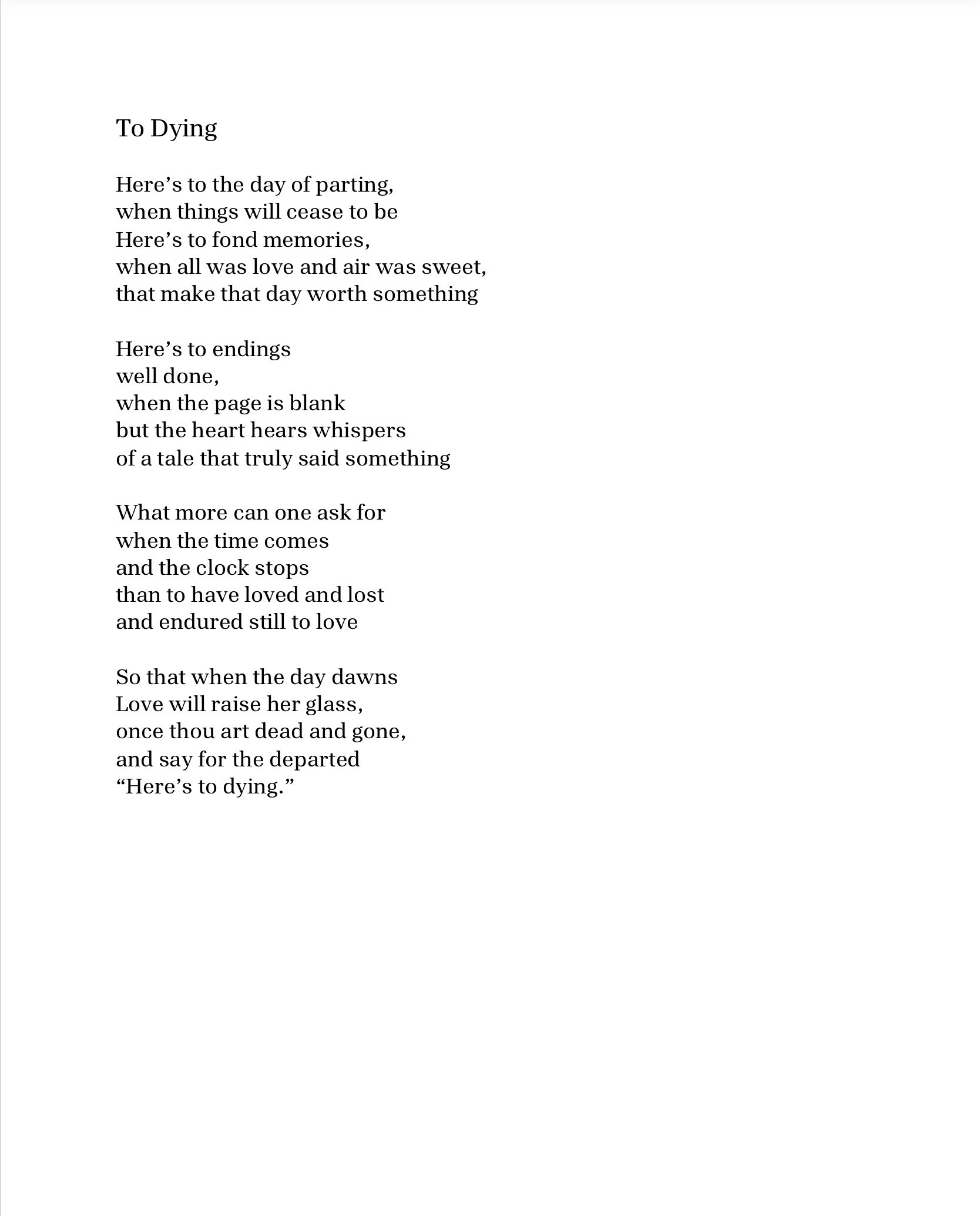To Dying  by Hailey Robinson